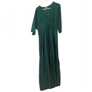 ASOS Green Wrap Maxi Dress with Dolman Sleeves